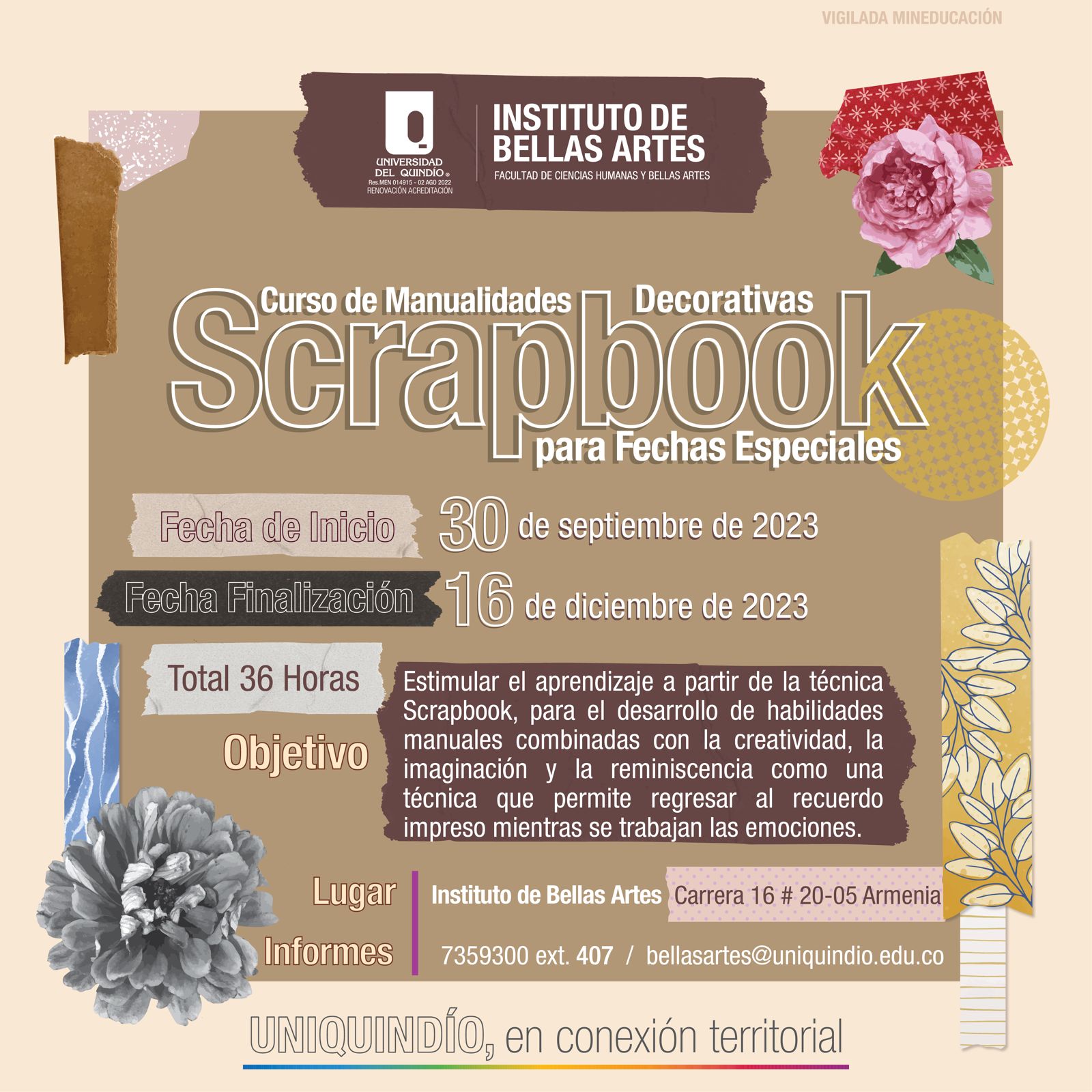 El 30 de septiembre de 2023 inicia el curso de manualidades Scrapbook