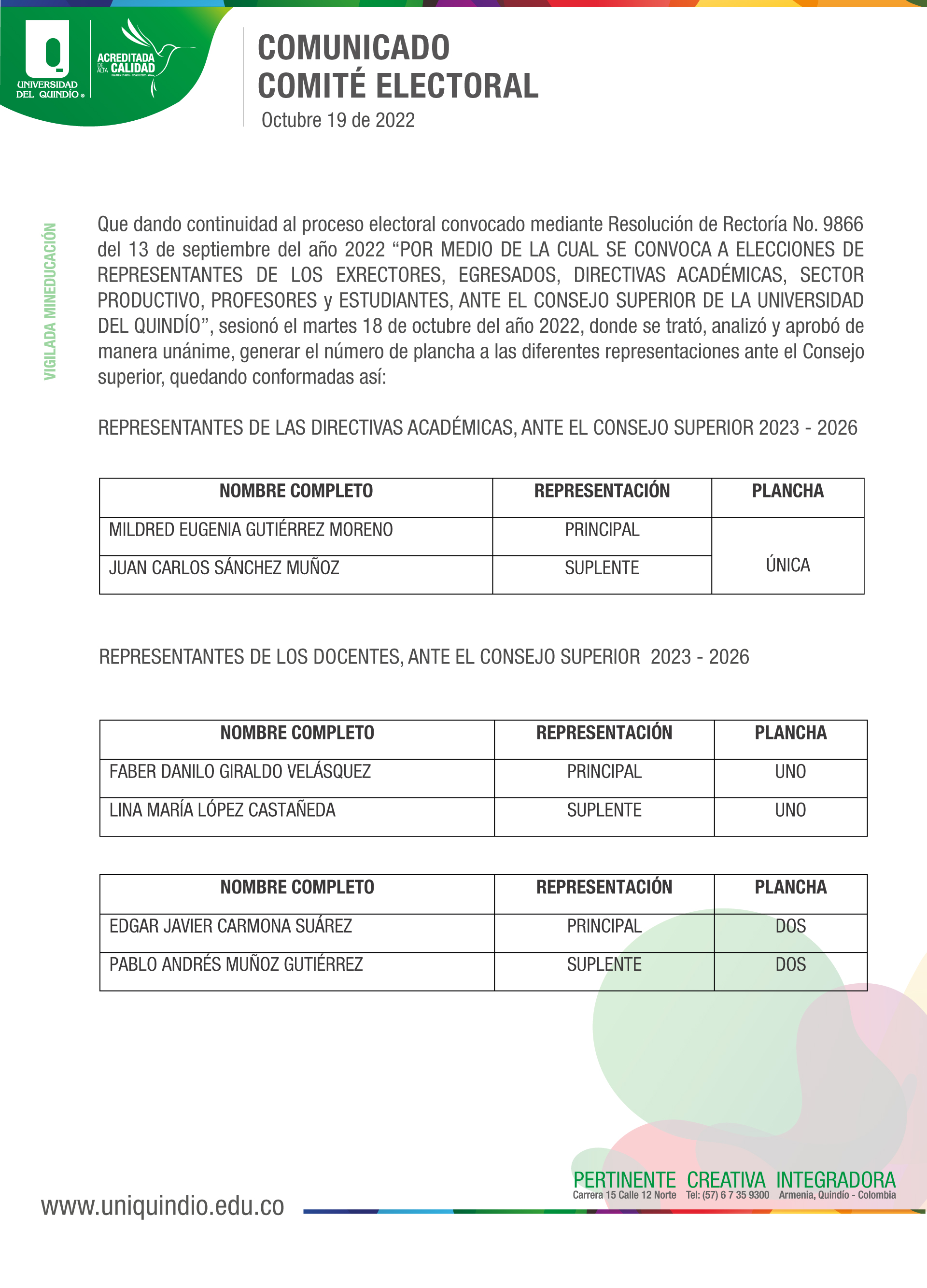 Comité Electoral Comité Electoral