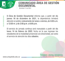 Comunicado Gestión Documental