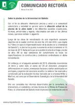 Comunicado sobre la piscina de la Universidad del Quindío