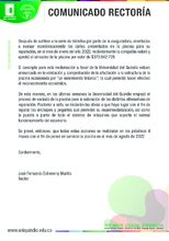 Comunicado Rectoría 1