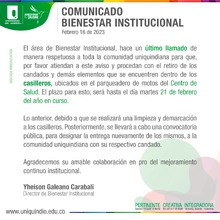 Retiro de candados de los casilleros