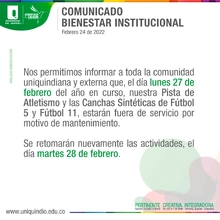 Comunicado Bienestar Institucional