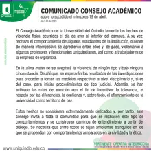 Comunicado: Comité Electoral Universidad del Quindío