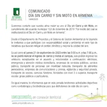 Comunicado día sin carro y sin moto