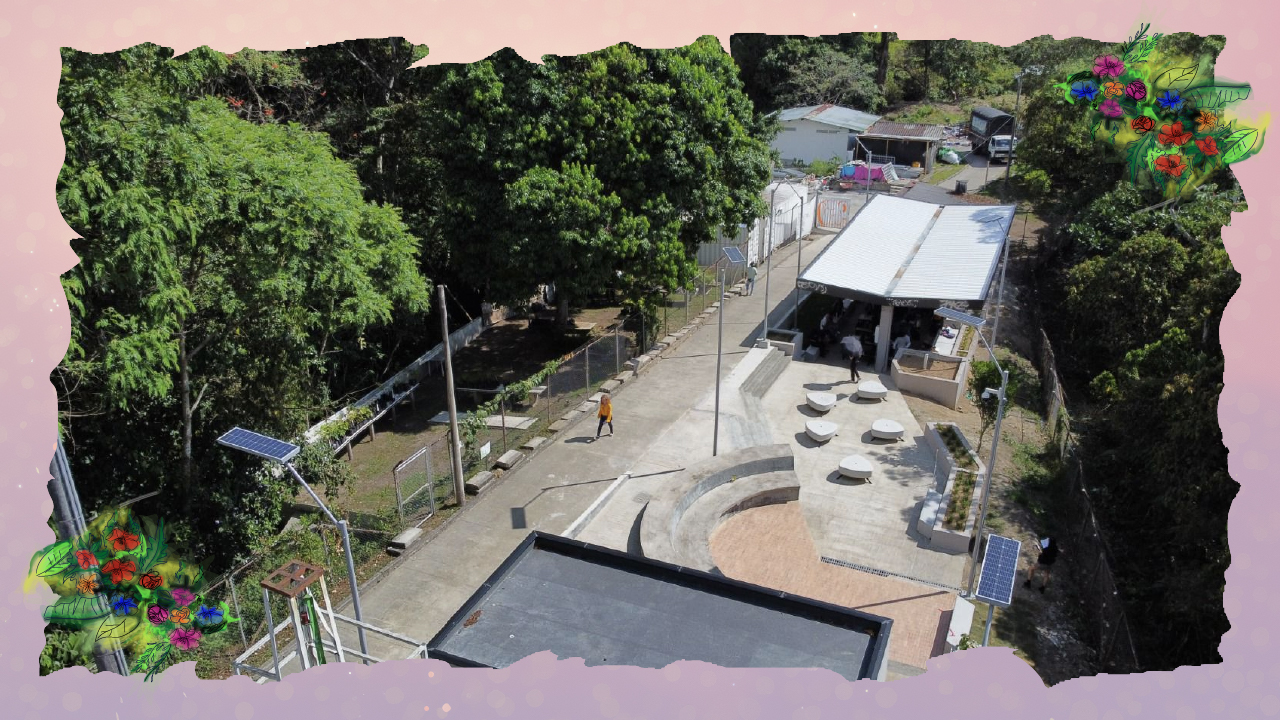 Vista aérea de la Zona Intercultural de la Universidad del Quindío